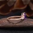 Kite Cut Amethyst & Diamond Proposal Ring 