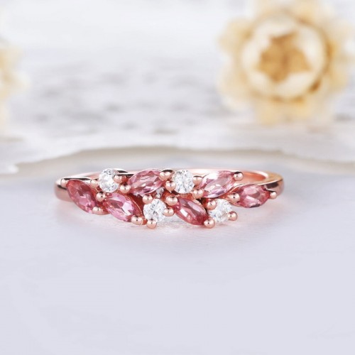 Marquise Tourmaline & Diamond Design Ring SS0198