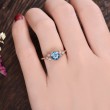 Swiss Mavi Topaz Ve Pırlanta Yapraklı Yüzük SS0102