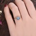 Swiss Blue Topaz & Diamond Gold Ring SS0102