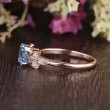 Swiss Mavi Topaz Ve Pırlanta Yapraklı Yüzük SS0102