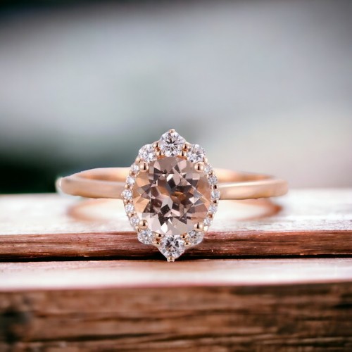 Morganite & Diamond Engagement Ring SS0042