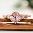 Vintage Yüzük Pembe Morganit Ve Pırlantalı SS0241