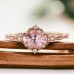 Pink Morganite & Diamond Vintage Ring SS0241