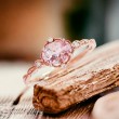 Vintage Yüzük Pembe Morganit Ve Pırlantalı SS0241