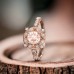 Vintage Ring Morganite Diamond Rose Gold 