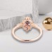 Vintage Ring Oval Pink Morganite & Diamond 