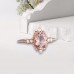 Vintage Ring Oval Pink Morganite & Diamond 