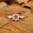 Round Morganite & Marquise Diamond Ring SS0110