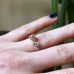 Morganite & Diamond Engagement Leaf Ring 