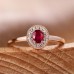 Oval Ruby & Diamond 14K Rose Gold Ring SS0121