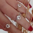 White Morganite & Diamond Leaf Ring SS0156