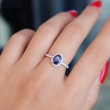 0.80 Karat Oval Safir Ve Pırlanta Klasik Yüzük SS0216