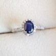 0.80 Karat Oval Safir Ve Pırlanta Klasik Yüzük SS0216