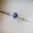 0.80 Karat Oval Safir Ve Pırlanta Klasik Yüzük SS0216