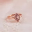 Oval Pembe Safir Taşlı Pırlanta Yüzük SS0054