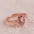 Oval Pembe Safir Taşlı Pırlanta Yüzük SS0054