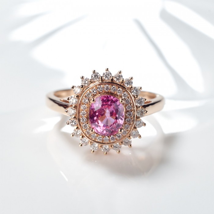 Oval Pink Sapphire & Diamond Gold Ring SS0050 Oval Pink Sapphire & Diamond Gold Ring SS0050