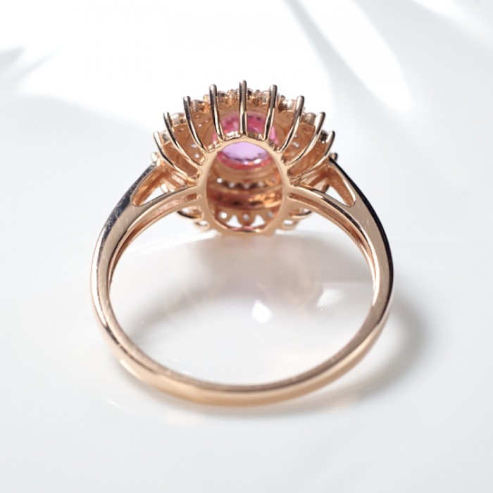 Oval Pink Sapphire & Diamond Gold Ring SS0050 Oval Pink Sapphire & Diamond Gold Ring SS0050