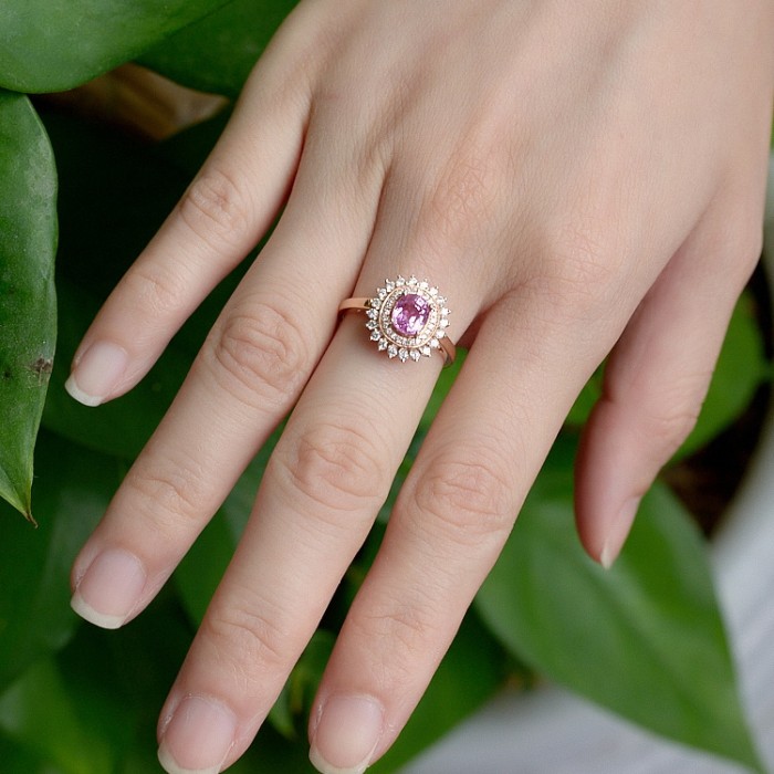 Oval Pink Sapphire & Diamond Gold Ring SS0050 Oval Pink Sapphire & Diamond Gold Ring SS0050