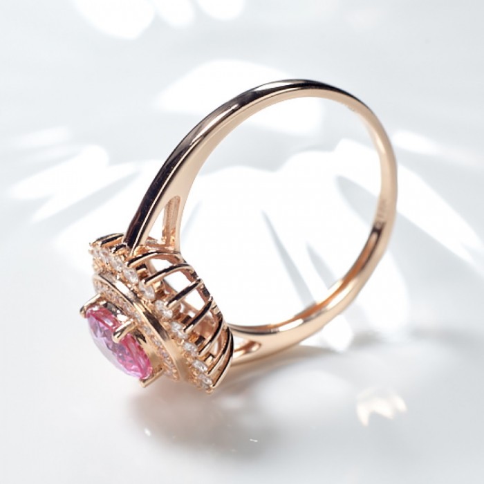 Oval Pink Sapphire & Diamond Gold Ring SS0050 Oval Pink Sapphire & Diamond Gold Ring SS0050