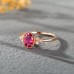 Oval Pink Tourmaline & Diamond Vintage Ring SS0055