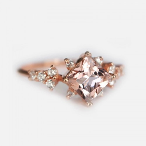 Princess Pink Tourmaline & Diamond Ring SS0289