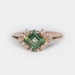Princess Green Tourmaline & Diamond Ring SS0286