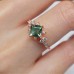 Princess Green Tourmaline & Diamond Ring SS0288