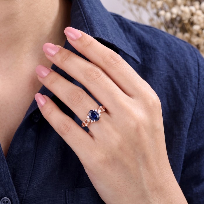 1.00 Carat Sapphire & Diamond Vintage Proposal Ring SS0221 1.00 Carat Sapphire & Diamond Vintage Proposal Ring SS0221