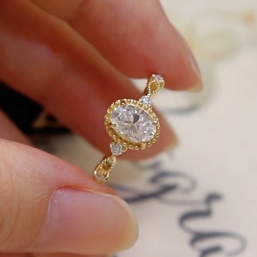 White Morganite & Diamond Vintage Ring SS0311