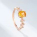 Orange Citrine & Diamond Leaf Ring SS0153