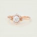 White Topaz & Diamond Moon Gold Ring SS0184