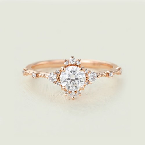 White Topaz & Diamond Vintage Style Ring SS0185