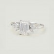 Emerald White Topaz & Diamond Wedding Ring SS0188