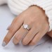 Emerald White Topaz & Diamond Wedding Ring SS0188