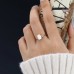 Octagon White Topaz & Diamond Leaf Ring 