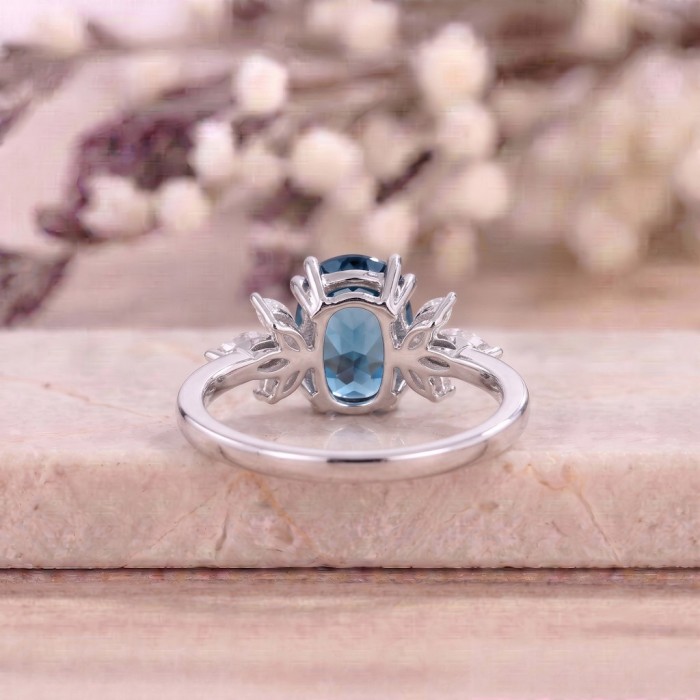 London Blue Topaz & Diamond Ring SS0009 London Blue Topaz & Diamond Ring SS0009
