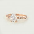 Oval White Topaz & Diamond Milgrain Ring SS0173