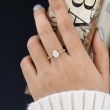 Oval White Topaz & Diamond Milgrain Ring SS0173