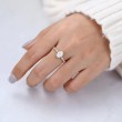 Oval White Topaz & Diamond Milgrain Ring SS0173