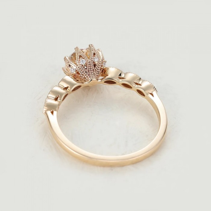 Vintage 2PCS Ring White Topaz & Diamond 