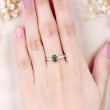 Oval Green Tourmaline Leaf Design Gold Ring