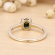 Oval Green Tourmaline Leaf Design Gold Ring