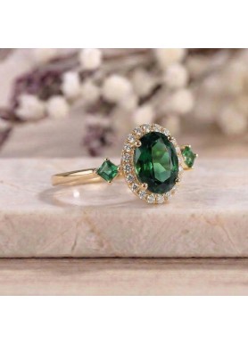 Prenses Kare Turmalin Ve Pırlanta Yüzük SS0286