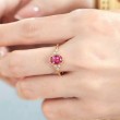 Pembe Turmaline Ve Pırlanta Vintage Yüzük SS0055