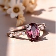 Pink Tourmaline & Diamond Vintage Ring 
