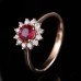 Sunflower Ruby & Diamond Rose Gold Ring SS0118