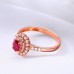 Oval Ruby & Diamond Rose Gold Ring SS0116