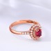 Oval Ruby & Diamond Rose Gold Ring SS0116